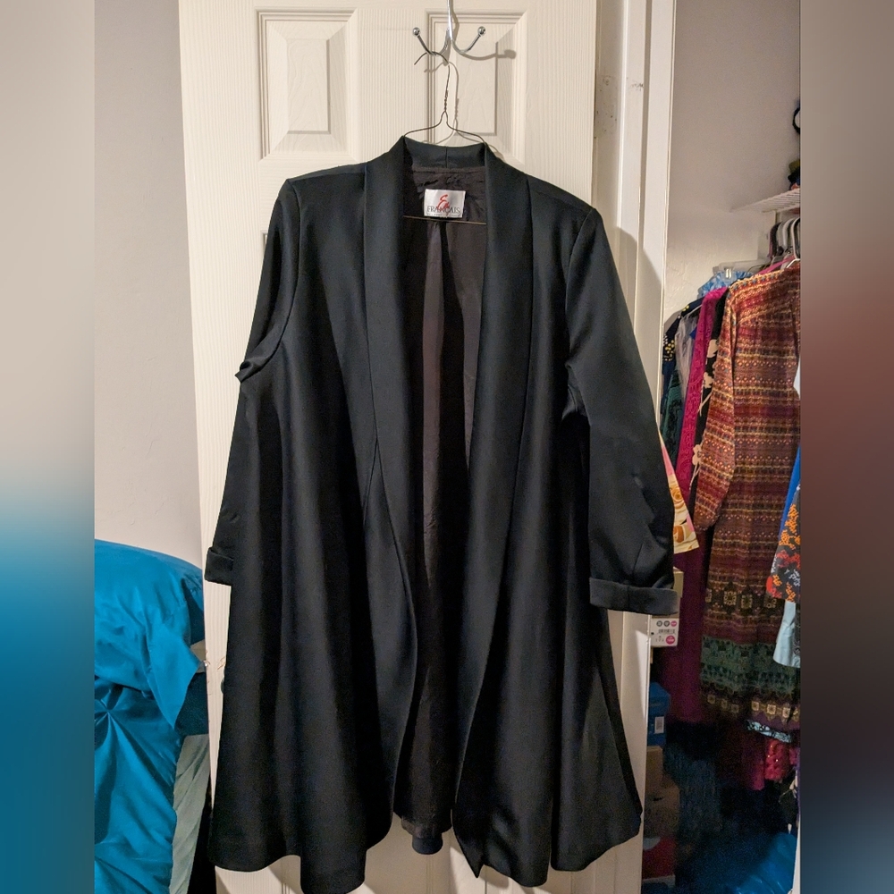 Francais Black Graduation Gown Academic Graduation Robe Adult Plus Size